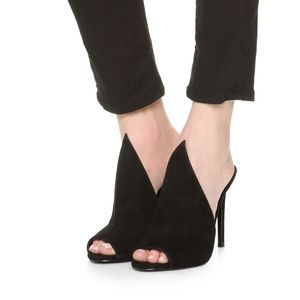 Kendall & Kylie Essie Black Suede Point Vamp Mule